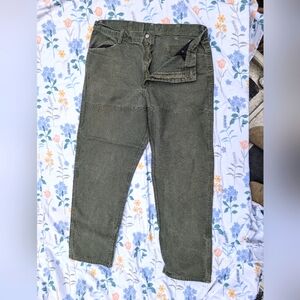 40R-34 Thick Cotton Work Pants Velcro Pockets VF Image Wear Straight Leg Mens